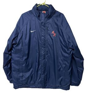 Vtg Nike Team Fleece Lined Jacket Full Zip Embroidered AK Activewear Blue Men XL